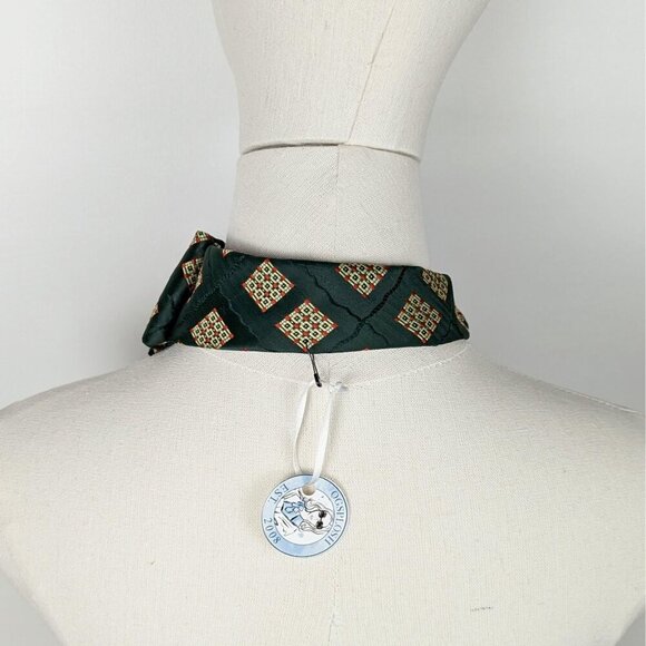 Ogsplosh Women's Fall Vintage Green and Cream Ascot Tie - Picture 6 of 8
